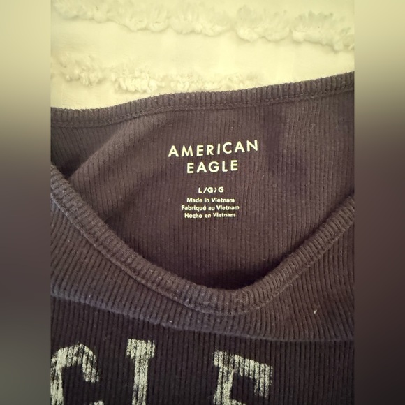 American Eagle Hey Baby Tee Grey Tiger AE 77 - Picture 4 of 4